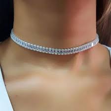 Chocker Cristais Silver
